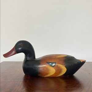 Vintage Handcrafted Wooden Duck Figurine